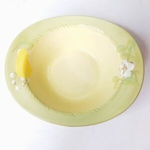 Pfaltzgraff Aurora Yellow and Green Oval Vegetable Soup Serving Dish Bowl